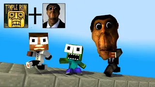 Monster School: OBUNGA CURSE FACE + TEMPLERUN CHALLENGE | MinecrafT Animation