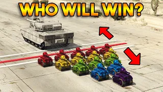 GTA 5 ONLINE : MANY VS ONE TUG OF WAR (WHO WILL WIN?)