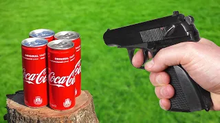 ЭКСПЕРИМЕНТ: ПИСТОЛЕТ vs COCA COLA - Залипательное видео в СЛОУ МОУШН 1000 FPS