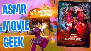 ASMR Movie Geek 😴🍿 Doctor Strange 2 Relaxing Review Gum Chewing 🎧 Fortnite Whispering 💤