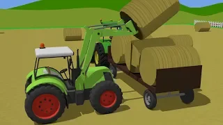 The Green Tractors | Fairytale for children - design and application - Green Cartoon Tractors