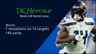 DK Metcalf WR Seattle Seahawks | Every target and catch | 2022 | Week 4 @ Detroit Lions