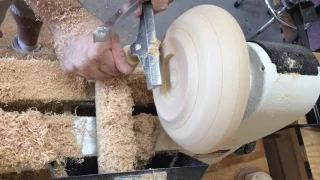 Turning a wood bowl from scrap oak and poplar