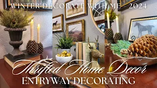 THRIFTED DECORATE WITH ME – WINTER ENTRYWAY HOME DÉCOR | Decorating & Styling Ideas 2024