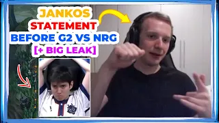 Jankos STATEMENT Before G2 vs NRG 👀
