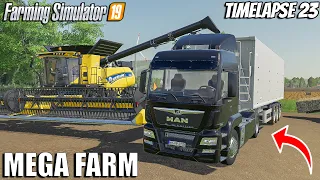 Harvesting Soybeans, Planting Onions | MEGA FARM Challenge | Timelapse #23 |Farming Simulator 19