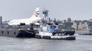 Concorde supersonic jet takes barge ride to Brooklyn for a facelift