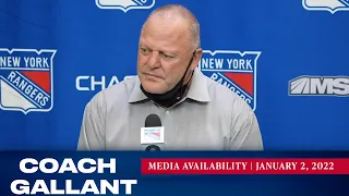 New York Rangers: Coach Gallant Pregame Media Availability | Jan. 2, 2022