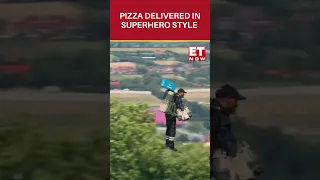 Viral: Dominos Delivery Boy Spotted Flying Over UK's Glastonbury Wearing Jetpack | ET Now #shorts