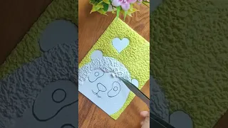 easy painting with tissue paper 🐼/ tissue paper art #shorts