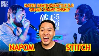 NaPoM vs Stitch | HATEN BEATBOXBATTLE 5.0 GRAND CHAMPIONSHIP | 3rd Round - 2nd Match | Reaction