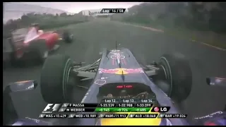 Mark Webber onboard overtake on Felipe Massa Australian GP 2010