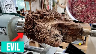 Woodturning -  Blood Veins Evil Epoxy Resin !