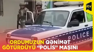 Antiterror tədbirləri zamanı separatçılardan qənimət götürülən “polis” maşının görüntüləri yayılıb