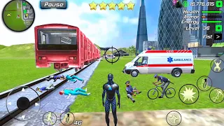 Black Hole Rope Hero Vice Vegas - Ambulance at Train Station - Android Gameplay