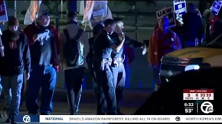 Police arrive as striking UAW workers block entrance to Ford Michigan Assembly Plant