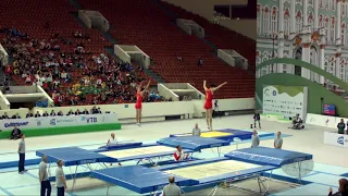 People's Republic of China 1 (CHN) M - 2018 Trampoline Worlds, St. Petersburg (RUS) - Q. Synchro R2