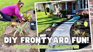 Giving our BORING front yard a Makeover on a BUDGET / DIY front yard landscaping project