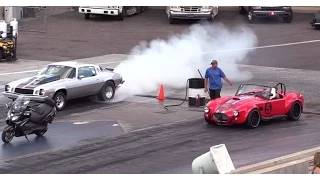 10 Second 1979 Camaro vs Factory Five Cobra Drag Race