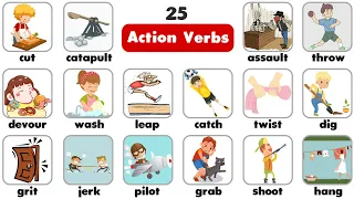 Learn 25 Basic English Action Verbs In Under 5 Minutes! Acted Out For Easy Memorization!