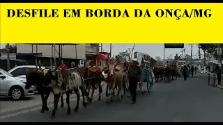 Desfile de carros de boi em Borda da Mata/MG