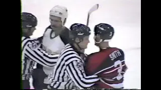 Steve Smith sucker punches Ulf Dahlen and Chris Chelios vs Brian Bellows - Nov 2, 1991