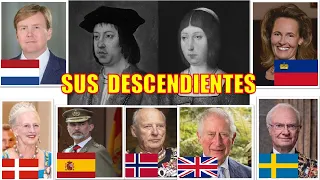 Descendientes actuales de  los Reyes Católicos  (Árbol genealógico) los verdaderos abuelos de Europa