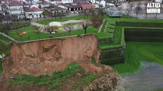 Desabamento de parte do pano da muralha de Valença | Altominho TV