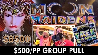 $8500, 17 PERSON GROUP SLOT PULL 🌙 MOON MAIDENS at Choctaw Durant #ad