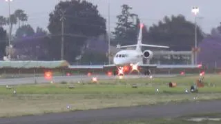 Falcon 2000, N410GS departing KPOC on 6/12/10 at 2002