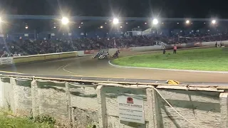 Neil's Kristian Iversen crashes in the last ever race at Peterborough speedway!!!