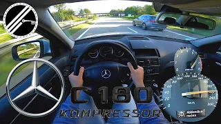 Mercedes-Benz C 180 Kompressor W204 156 PS Top Speed Drive On German Autobahn No Speed Limit POV