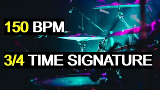 150 BPM - 3/4 Time Signature Drum Track ( This is a TRACK! More Complexed than a simple loop! )