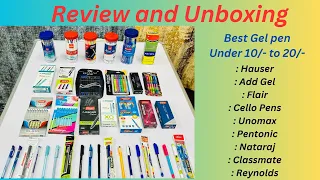 Biggest collection of Gel Pens 10/- to 20/- Rs (Review + Comparison) Of Biggest Brands