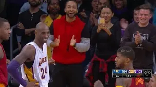 Kobe hits clutch 3 and can't stop laughing at Paul George (after retirement announcement) Reaction