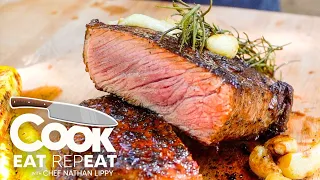 Smoked Ribeye Steak on the Griddle? Smoked Steak and Garlic Reverse Seared Ribeye | Cook Eat Repeat