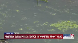 Mystery over spilled sewage in woman's front yard