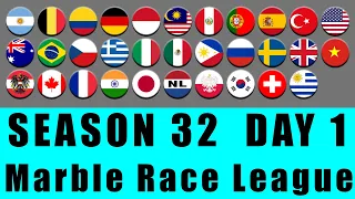 Marble Race League Season 32 Day 1 Marble Race in Algodoo / Marble Race King