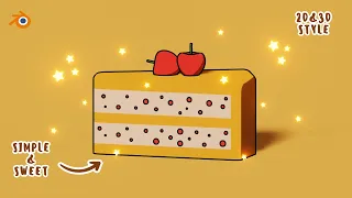 Create a Piece of Cake in Blender 🍰 - Grease Pencil & Toon Shader ✏️