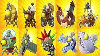 All Plants Max Level Power-Up Vs All 10 Zomboss Battles in Plants vs Zombies 2:Gameplay 2017