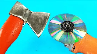 How to Sharpen an AX in 10 Seconds ! Brilliant Idea with a Compact Disc!