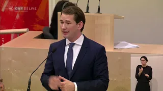 Nationalrat  Kurz (ÖVP) wirft SPÖ und FPÖ "Rachegelüste" vor  Mo., 27.5.2019