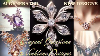 Elegant gemstone necklace designs - AI generated - 2023 designs