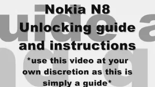 How to Unlock Nokia N8, N95, 5310, 5610 by code - Rogers Tmobile USA Instructions guide