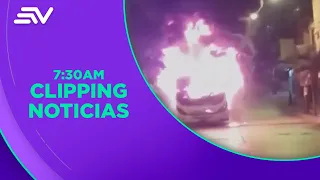 Sujetos habrían incinerado un bus con gasolina en Guayaquil | Televistazo en la Comunidad