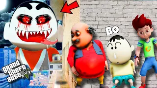 GTA5: Evil Shinchan, kicko ,Oggy,Jack,Nobita Play Ramp with Franklin & Motu