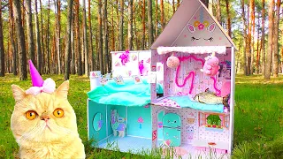 How to build Amazing Kitten Cat Pet house from Cardboard !