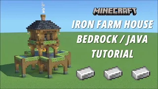 Minecraft Iron Farm House Tutorial [Bedrock/Java] [Aesthetic Farm] [1440p HD]