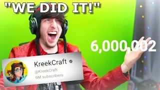 ​@KreekCraft HITS 6 MILLION SUBSCRIBERS! (full recording)