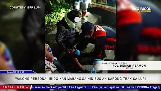 Walong persona, irido kan mabangga nin sarong bus an sarong trak sa Camarines Sur